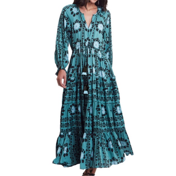 OMika x Anthropologie Riviera Maxi Dress in Emerald - Picture 1 of 8